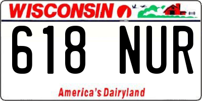 WI license plate 618NUR