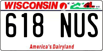 WI license plate 618NUS
