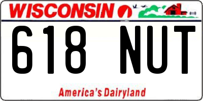 WI license plate 618NUT