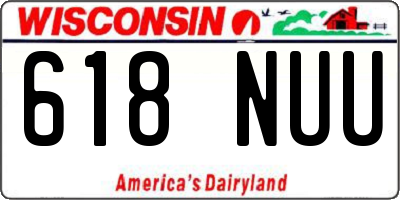 WI license plate 618NUU