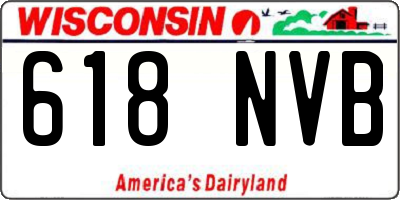 WI license plate 618NVB