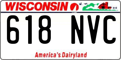 WI license plate 618NVC