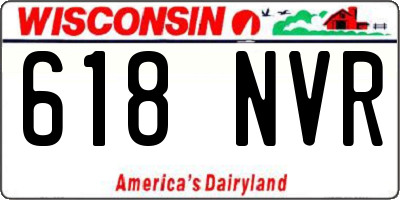 WI license plate 618NVR