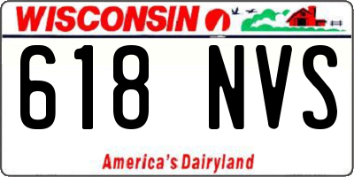 WI license plate 618NVS