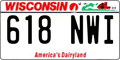 WI license plate 618NWI