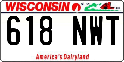WI license plate 618NWT