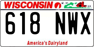 WI license plate 618NWX