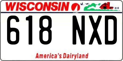 WI license plate 618NXD