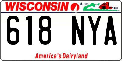 WI license plate 618NYA