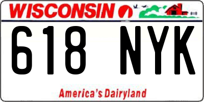 WI license plate 618NYK
