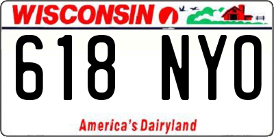 WI license plate 618NYO