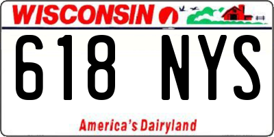 WI license plate 618NYS