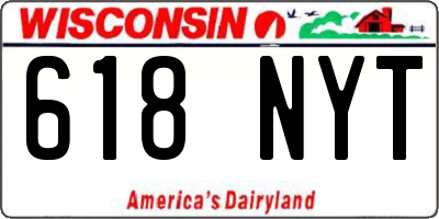 WI license plate 618NYT