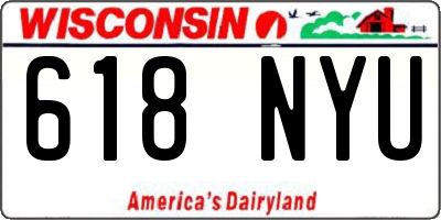 WI license plate 618NYU