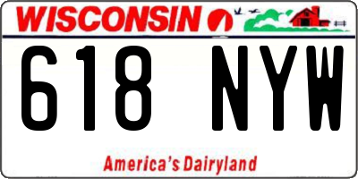 WI license plate 618NYW