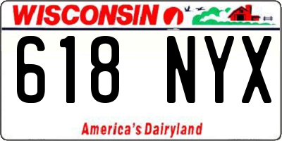 WI license plate 618NYX