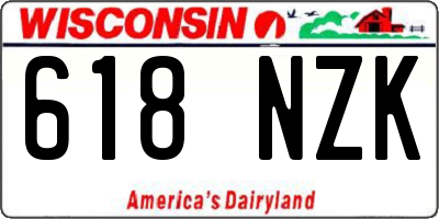 WI license plate 618NZK