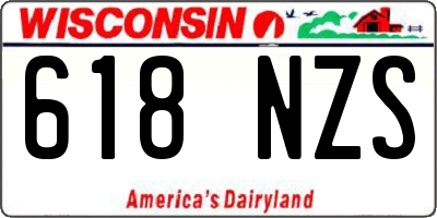 WI license plate 618NZS