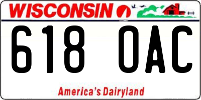 WI license plate 618OAC