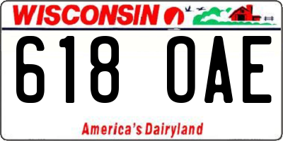 WI license plate 618OAE