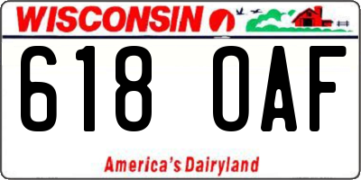 WI license plate 618OAF