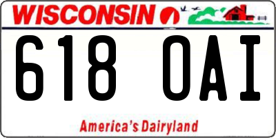 WI license plate 618OAI