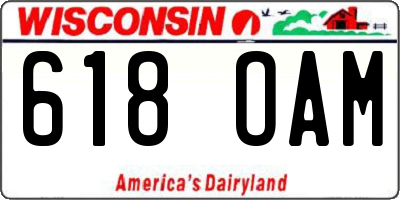 WI license plate 618OAM
