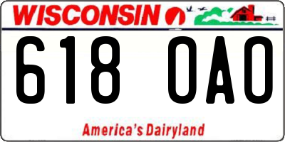 WI license plate 618OAO