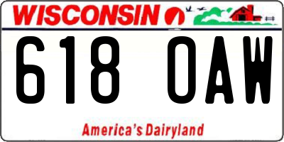 WI license plate 618OAW