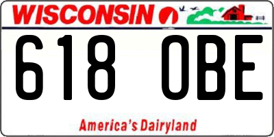 WI license plate 618OBE