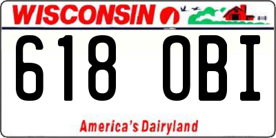 WI license plate 618OBI