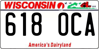 WI license plate 618OCA