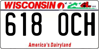 WI license plate 618OCH
