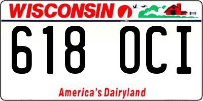 WI license plate 618OCI