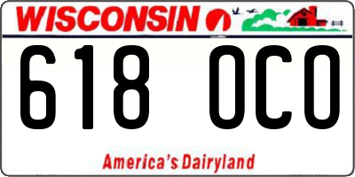 WI license plate 618OCO