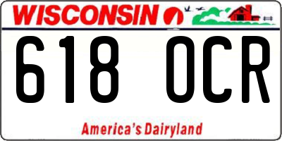 WI license plate 618OCR