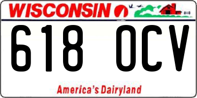 WI license plate 618OCV