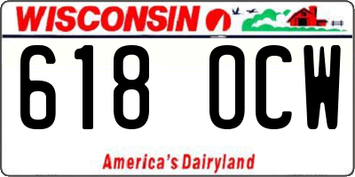 WI license plate 618OCW