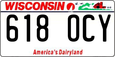 WI license plate 618OCY