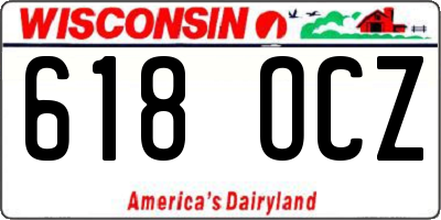 WI license plate 618OCZ