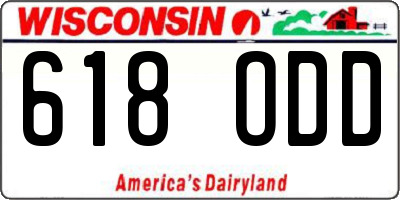 WI license plate 618ODD
