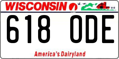 WI license plate 618ODE