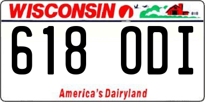 WI license plate 618ODI
