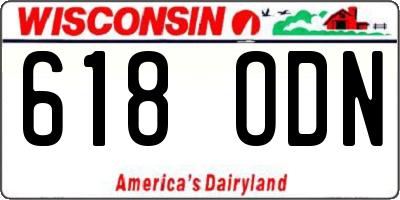 WI license plate 618ODN