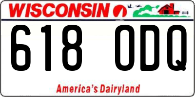 WI license plate 618ODQ