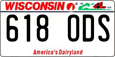 WI license plate 618ODS