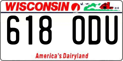 WI license plate 618ODU