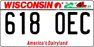 WI license plate 618OEC