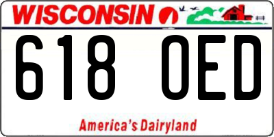 WI license plate 618OED