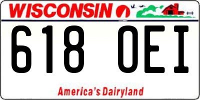 WI license plate 618OEI
